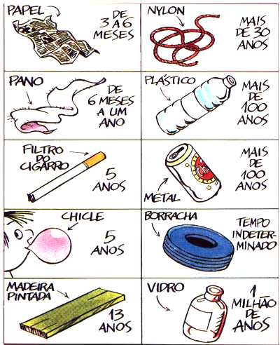 decomposição do lixo