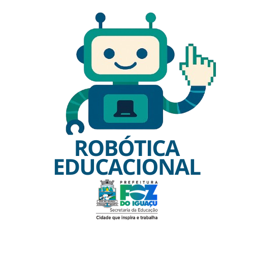 A imagem mostra um robô simpático em estilo desenho. Sua cabeça é retangular com cantos arredondados, cor bege.